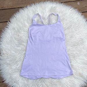 Lucy Lavender Pale Purple Strappy Workout Tank, M